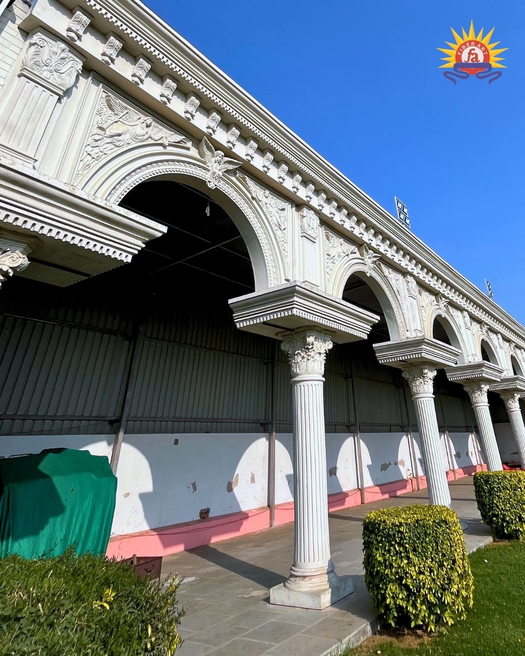 Royal FRP colonnade facade with classical arches and Corinthian columns