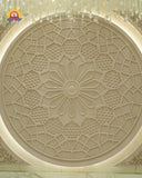 Circular carved FRP ceiling medallion with geometric design