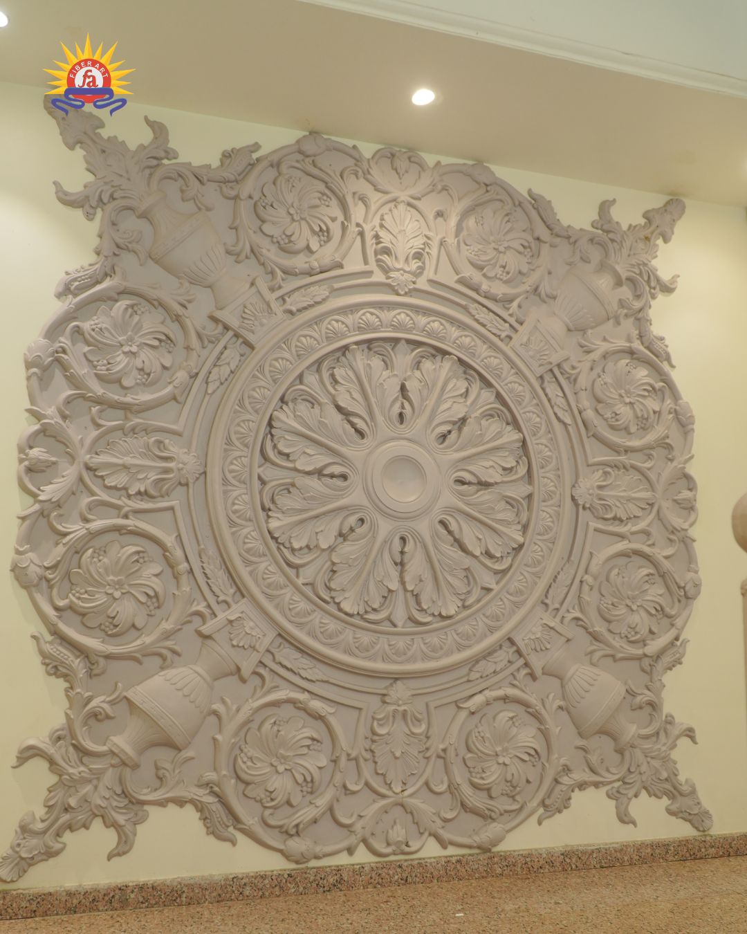 Luxury royal FRP ceiling medallion with decorative floral design