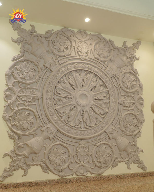 Luxury royal FRP ceiling medallion with decorative floral design