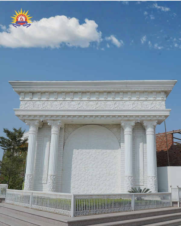 Luxury royal FRP architectural facade with classical column feature wall for banquet venues
