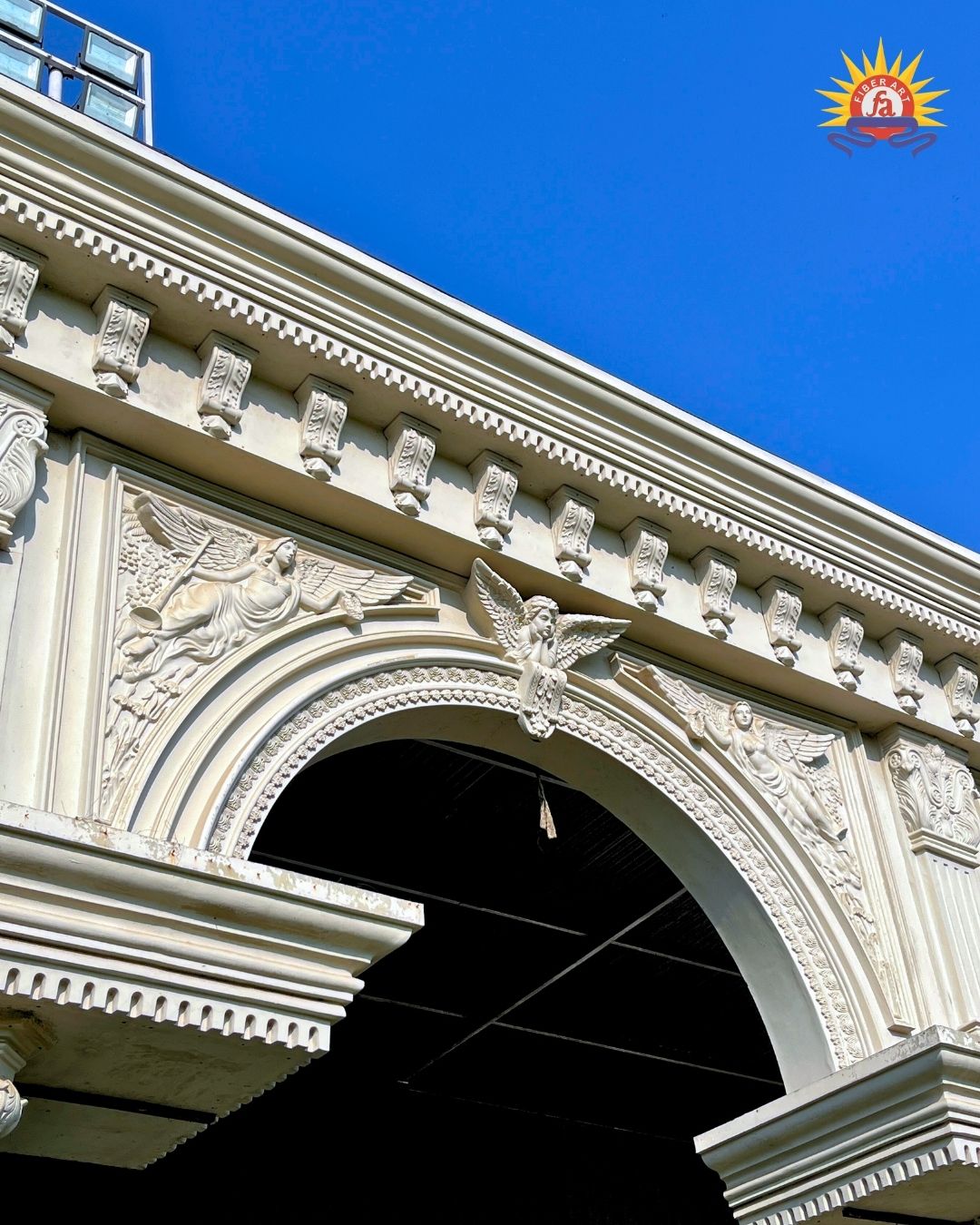 Classical FRP decorative entrance arch with angel reliefs